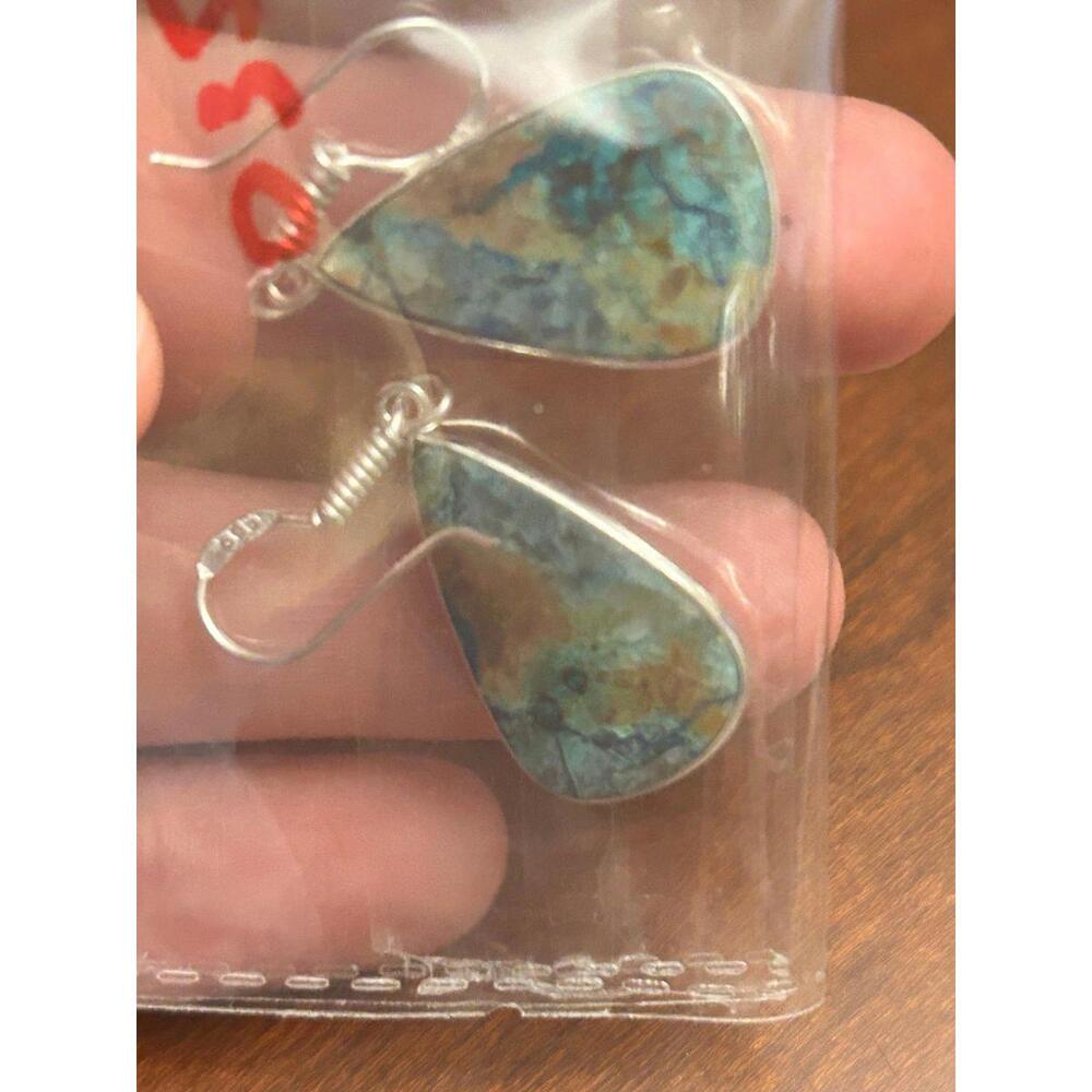 Earrings 925 sterling silver natural gemstone dangle earrings o35